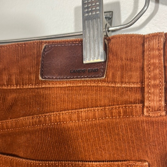 Lands' End Brown Rust Orange Corduroy Trousers Size 12 High Rise Straight - Picture 8 of 8